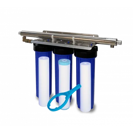 3 Stage Big Blue Water Filtration System With 55W UV Sterilizer